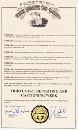 2019 Ohio CR & C Week Recognition